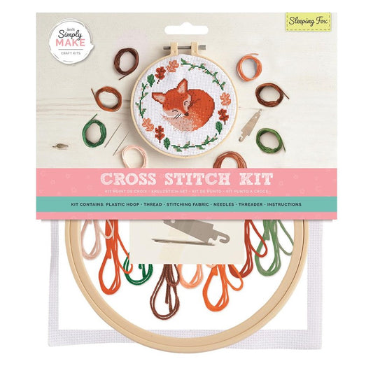 Simply Make - Sleeping Fox Cross Stitch Kit