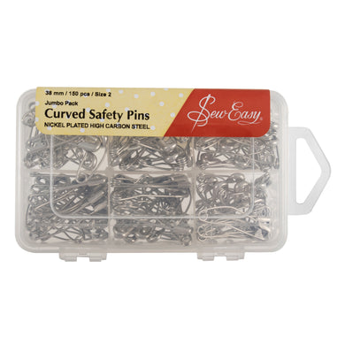 Curved Safety Pins 38mm - 150 Pieces