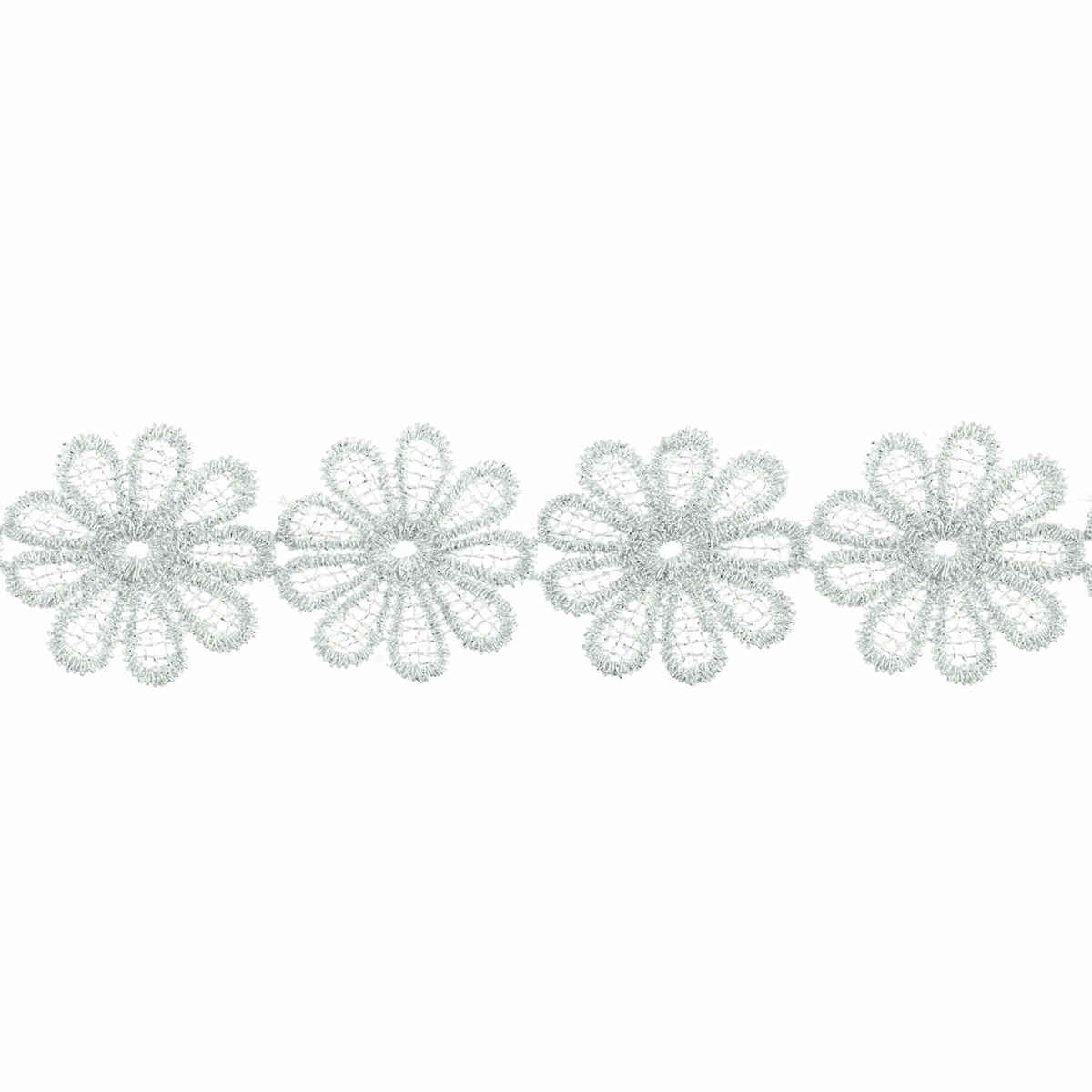 Metalic Lace Trim 35mm - Silver