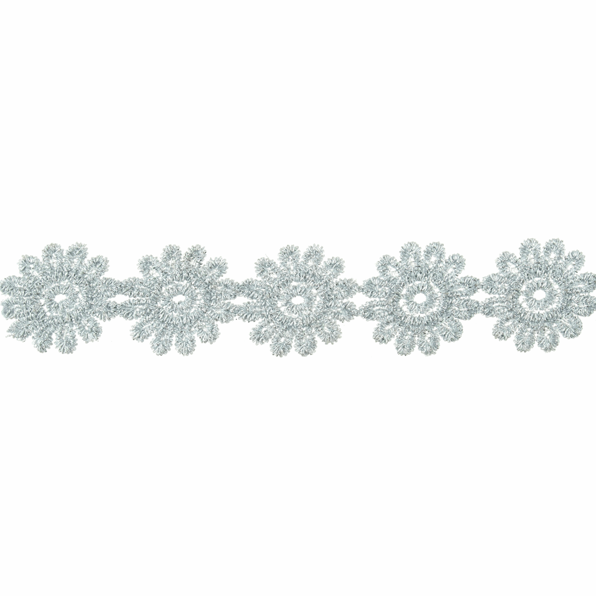 Metalic Lace Trim 25mm - Silver