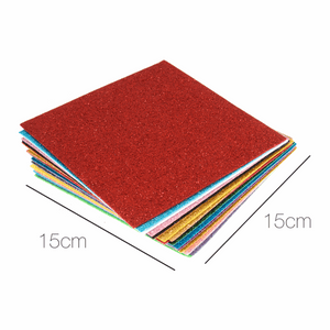 Acrylic Glitter Felt Squares - 15 x 15cm Squares, 20 Pack