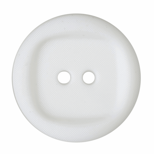 Wavy Button with Square Insert: 32 lignes/20mm: White