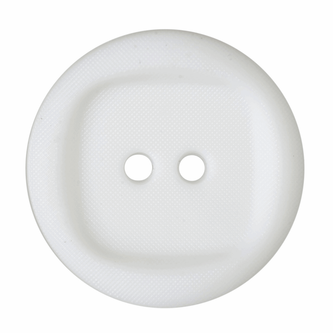 Wavy Button with Square Insert: 32 lignes/20mm: White