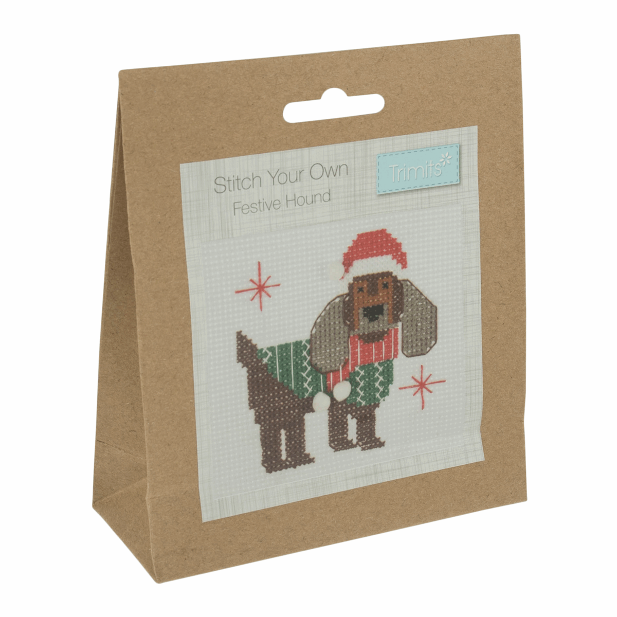 Trimits Cross Stitch Kit - Festive Hound