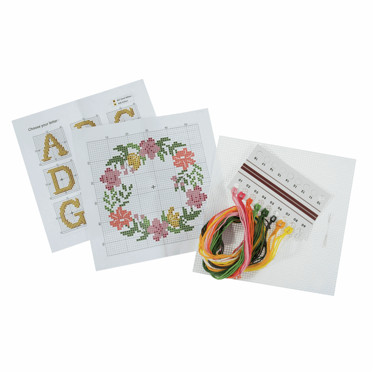 Trimits Cross Stitch Kit - Floral Monogram