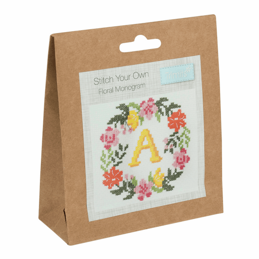 Trimits Cross Stitch Kit - Floral Monogram