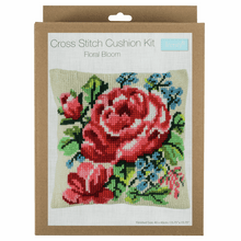 Load image into Gallery viewer, Floral Bloom Cushion Cross Stitch Kit