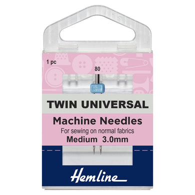 Hemline Twin Universal Needle 3mm