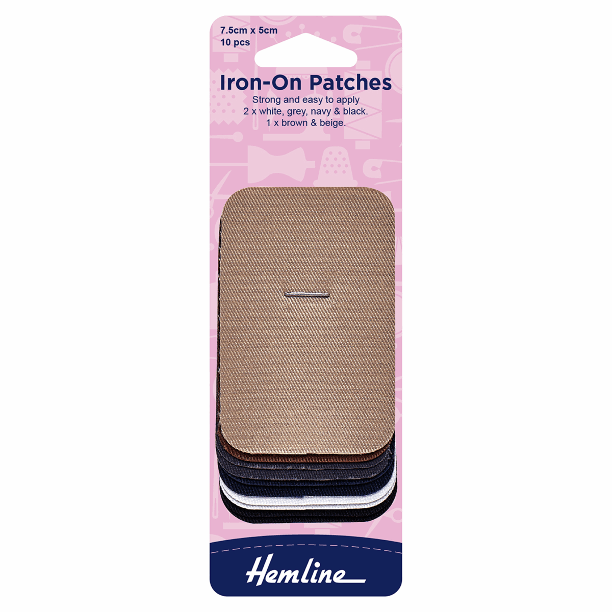 Hemline Iron On Patch Set - Cotton