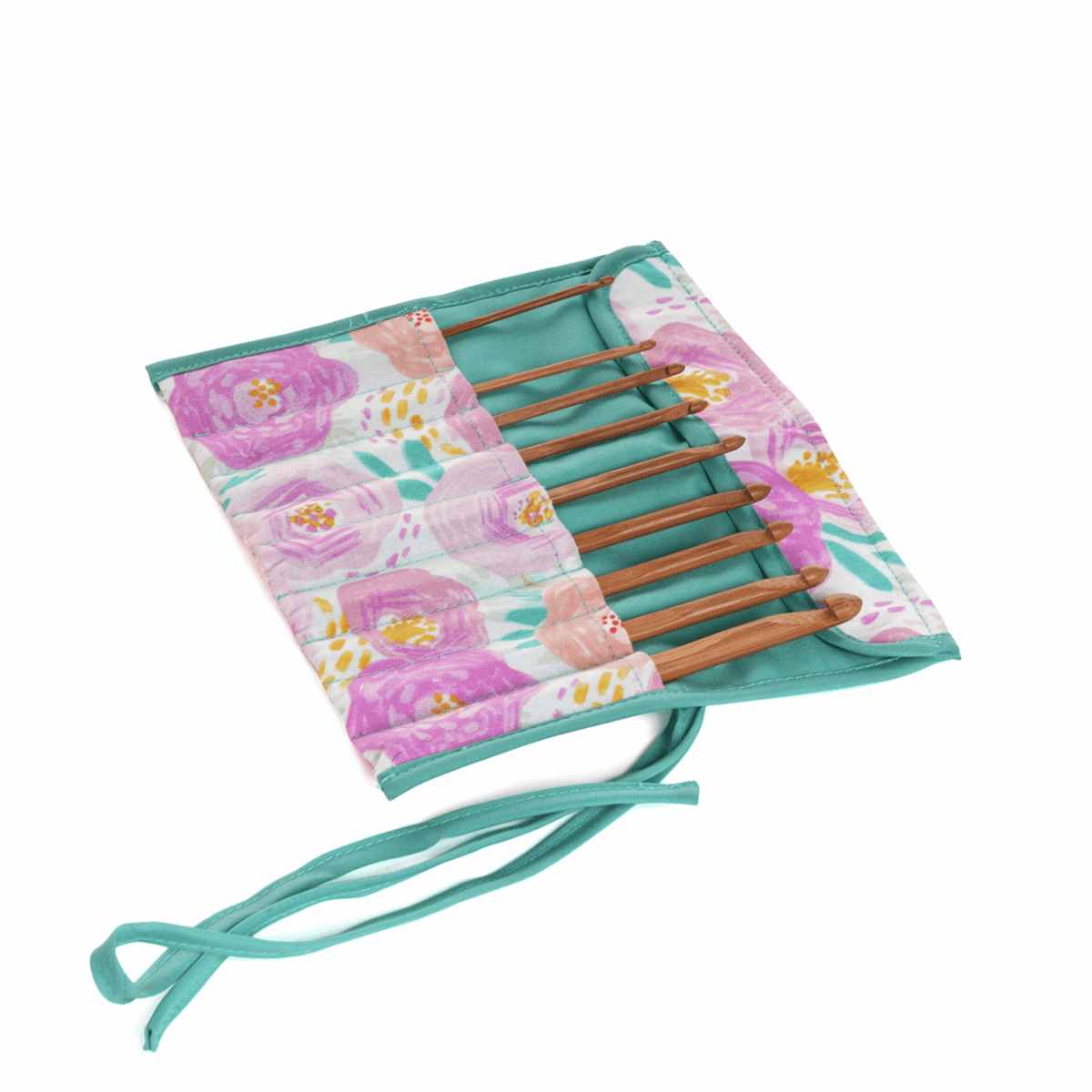 Filled Crochet Hook Roll - Rose