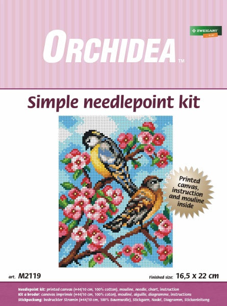 Orchidea Embroidery Kit - Blue Tits