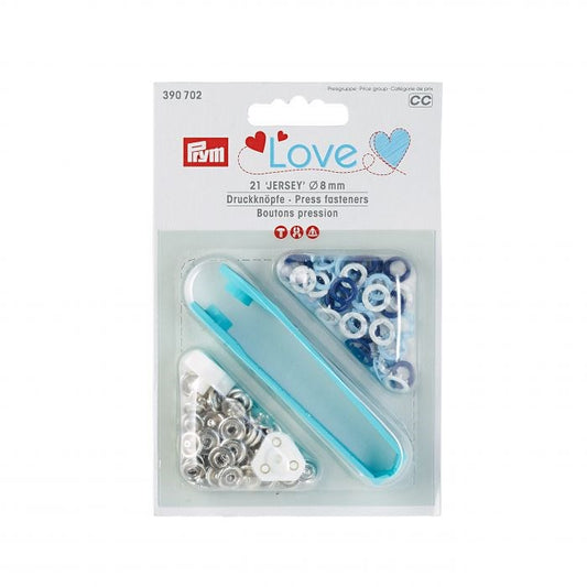 Prym Love 8mm Jersey Snaps - Blue