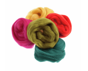 Natural Wool Roving Multi