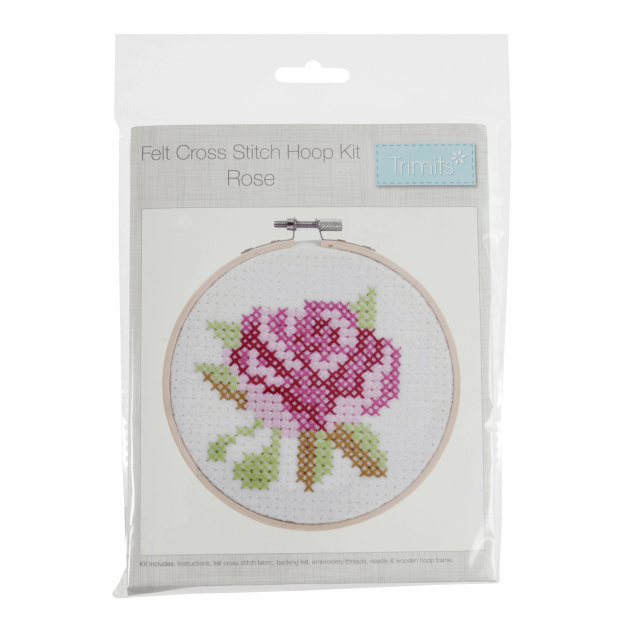 Felt Cross Stitch Kit - Rose