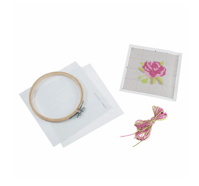 Felt Cross Stitch Kit - Rose