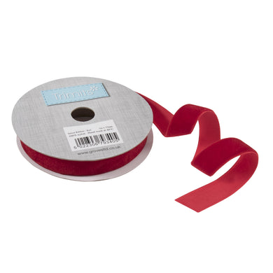 5m x 15mm Velvet Ribbon Reel - Red