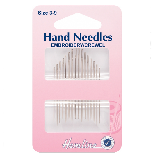 Hemline Embroidery/Crewel Needles - Size 3-9