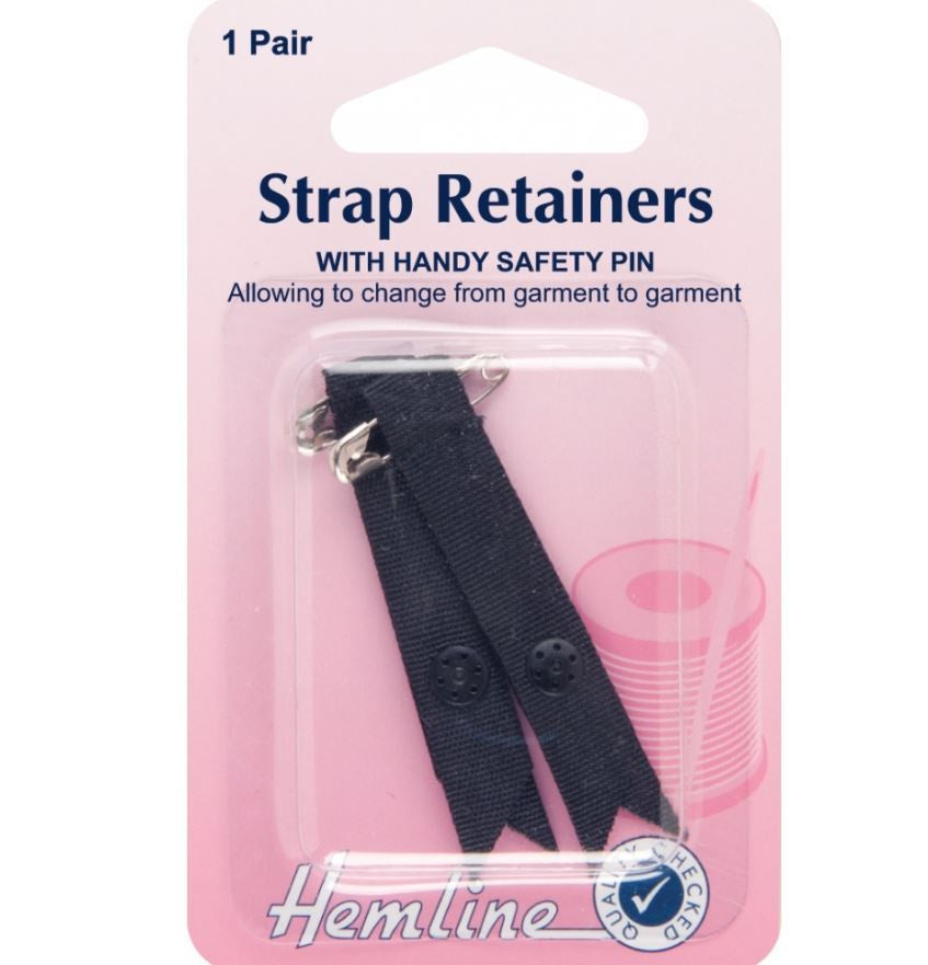Hemline - Shoulder Strap Retainer with Safety Pin: Black