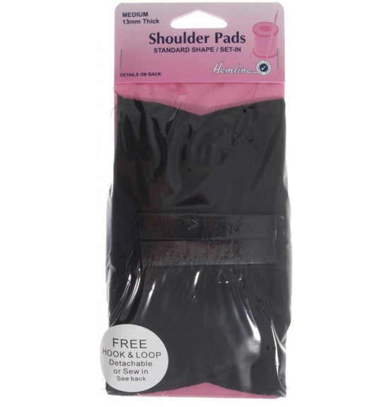 Hemline - Shoulder Pads: Standard Set-In - Black, Medium