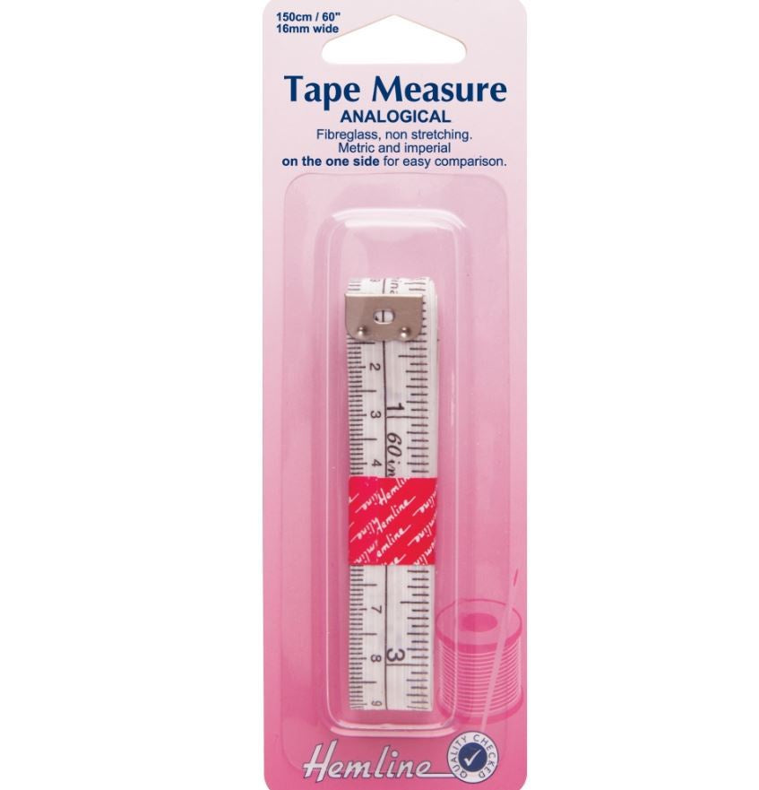 Hemline - Tape Measure: Analogical Metric/Imperial - 150cm