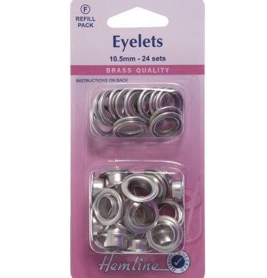 Hemline - Eyelets Refill Pack: Nickel/Silver - 10.5mm (F)