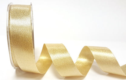 Bertie's Bows 25mm Sparkle Satin Ribbon (Red/Silver/Gold)