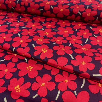 Sew Cool Bold Flower Red Cotton - 1.5m Wide