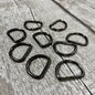 25mm Metal D Rings - Black