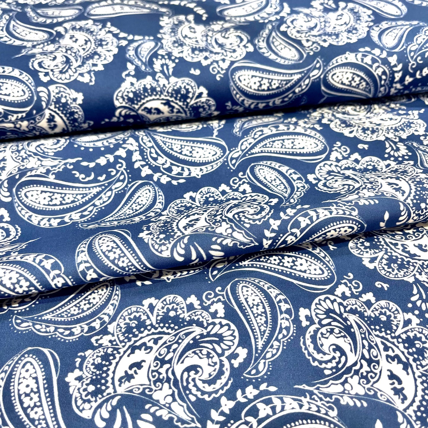 Cotton Lawn - Blue Paisley