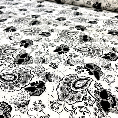 Sew Cool Black on White Cotton - 1.5m Wide