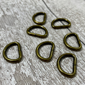 19mm D Rings - Antique Gold