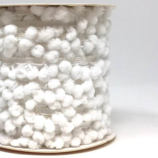 10mm Pom Pom Trim - White