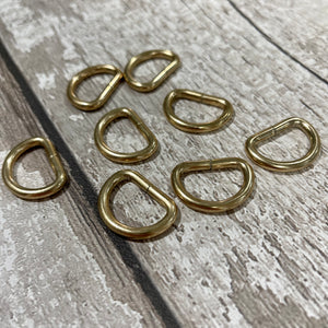 19mm Metal D Rings - Warm Gold