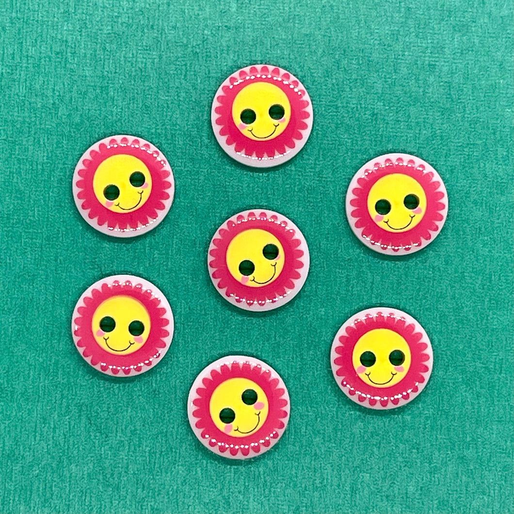 Children's Button 13mm - Happy Flower