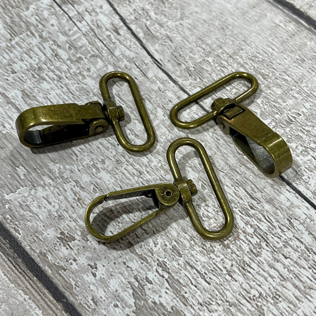 25mm Antique Gold Swivel Clips